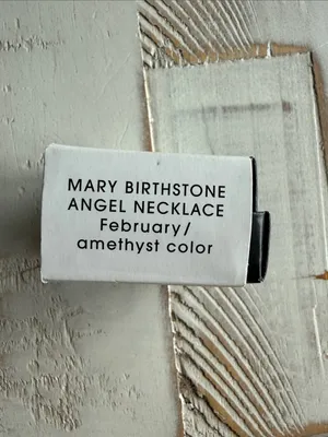 Mary Birthstone Angel Necklace - February Amethyst Color Pendant - new in box thumbnail 3