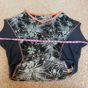 We The Free Free People Tropical Palm Print Dolman Mesh Top XS Boho Slouchy thumbnail 7
