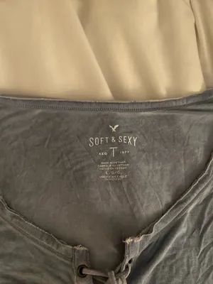 American Eagle light blue lace up top soft and sexy thumbnail 3