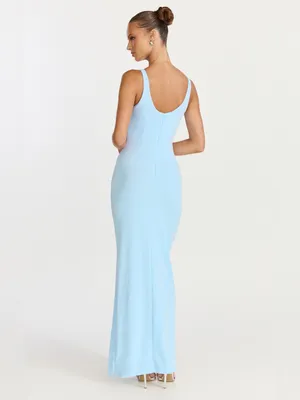 SHOWPO Indi Boat Neck Bodycon Maxi Dress In Light Blue thumbnail 6