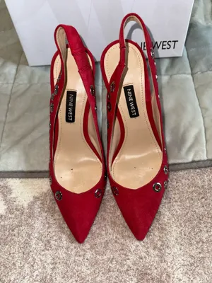 Nine West Suede Heels Red thumbnail 2