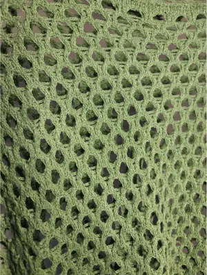 En Crème Sage Open-Knit Bell Sleeve Crop Top Fairy Y2K L thumbnail 5