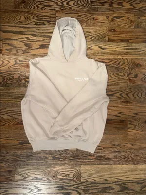 Tan and White, White Fox hoodie. thumbnail 2