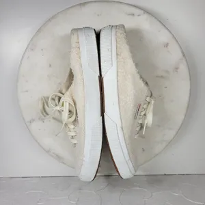 SuperGA Teddy Shearling Mule Sneakers US 9.5 Ivory Slip On Sherpa Boucle Cozy thumbnail 11
