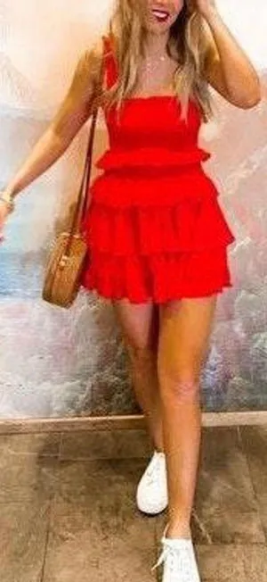 These Three Boutique Red Ruffle Set thumbnail 1