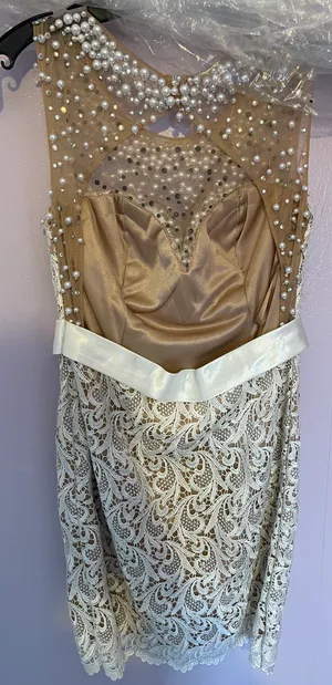 Dave & Johnny Nude Semi Formal Dress thumbnail 5