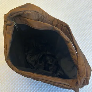 NEW! Brown Quilted Tote Bag Lightweight Nylon Oversized Active Boho Streetwear thumbnail 6