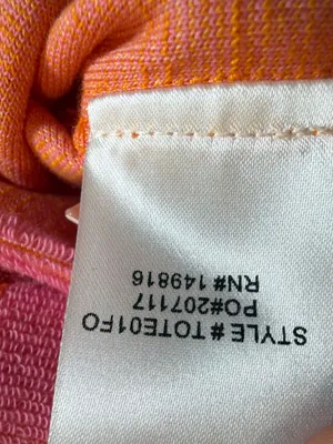 NWT Avara Pink Orange Striped Terry Cloth Beach Tote Bag‎ Pool,Vacation,Carryall thumbnail 4