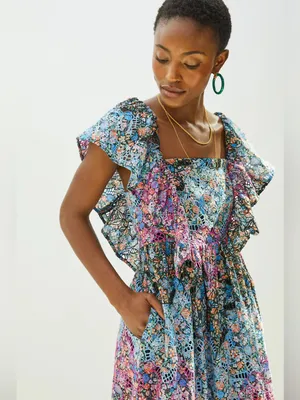 ANTHROPOLOGIE Clementina Eyelet Maxi Dress thumbnail 4
