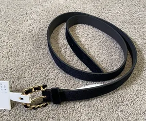 Women’s Black Velvet Belt with Gold Buckle Size XL NWT thumbnail 1