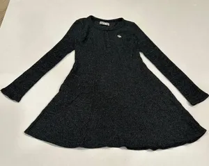 Abercrombie Kids Gray Long Sleeve Henley Sweater Dress Size 9/10 Cozy Knit thumbnail 1