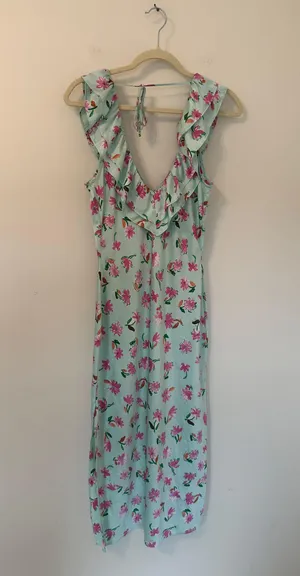 Zara Floral Satin Midi Dress thumbnail 7
