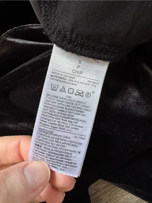 Gap Black Crushed Velvet Jogger Pants S thumbnail 4