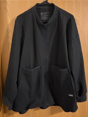 Figs Women's Black Bellery Full Zip Scrub Jacket XXL thumbnail 2
