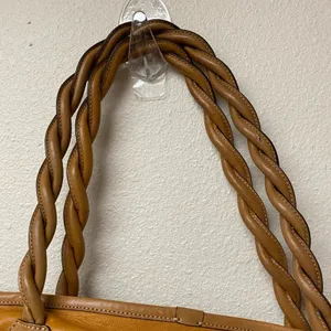 Chloé Amy Large Caramel Leather Braided Handle Tote Shoulder Bag thumbnail 8