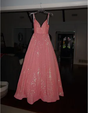 Authentic Sherri Hill 54261 Coral Glitter Ballgown pageant Prom Dress Size 0 thumbnail 3