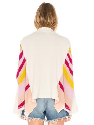 Free People Susie Swit Oversized Pullover Sweater M Mockneck Colorful Striped thumbnail 4