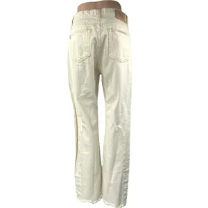 Urban Outfitters BDG White Distressed High Waist Flared Cowboy Denim Jeans Sz 28 thumbnail 2