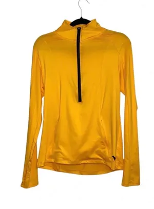 PINK Victoria’s Secret Half Zip Top Golden Yellow Fitted Athletic thumbnail 1