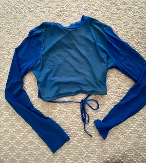 High Low Mesh Detail Open Back Long Sleeve thumbnail 2