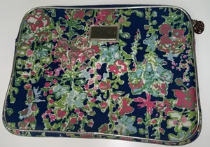 Lilly Pulitzer Ipad Notebook Tablet Neoprene Case Padded 13X9.5" Blue Floral Zip thumbnail 1