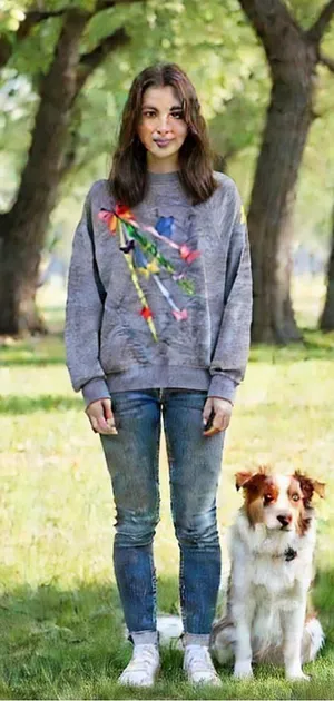 Vintage butterfly sweatshirt • cottagecore granny hippie • unique • Y2K grandma thumbnail 1