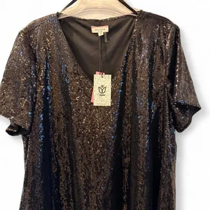 NWT Andree by Unit Black Sequin Cocktail Party Dress Plus Size 2X Holiday thumbnail 4