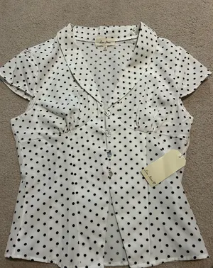 Love Notes Button Down polka dot shirt thumbnail 1