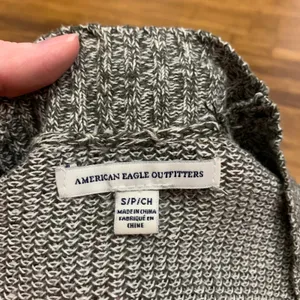 American Eagle Open Knit Cardigan Womens Small Gray Green Pockets Lightweight‎ thumbnail 4