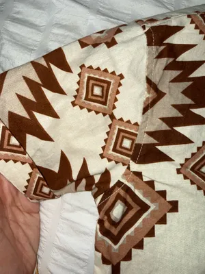 Vintage Aztec Pattern Button Up Brown thumbnail 3