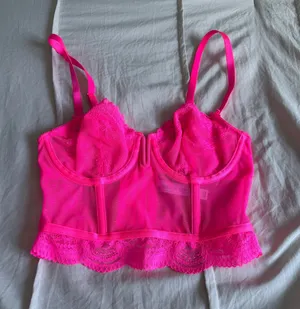 Hot Pink Auden Lace Corset thumbnail 1