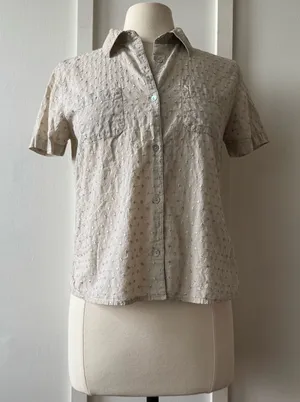 Classic Elements Petite Embroidered Button Up Top thumbnail 1