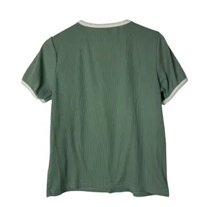 Dazy Green Climb The‎ Mountain Green Ribbed Camp Short Sleeve T-Shirt M thumbnail 2
