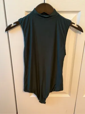 Aerie Smoothez Mock Neck Bodysuit in Mystical Green thumbnail 2
