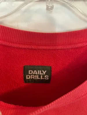 Daily Drills Sweatshirt Baggy Oversized Crewneck Red Unisex XS/S thumbnail 7