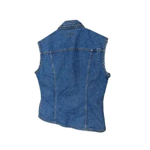 Vintage‎ Cosmopolitan Denim Vest Womens M Blue Jean Zipper front thumbnail 7