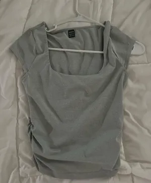 Grey Square Neck Top Gray Size XS thumbnail 1