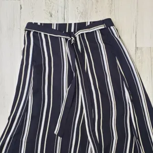 Polagram Navy Blue & White Stripe Split Maxi Skirt Women's Size Large thumbnail 8