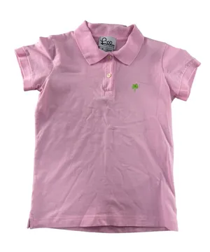 Lilly Pulitzer Light Pink Short-Sleeve Polo with Green Palm Logo thumbnail 1