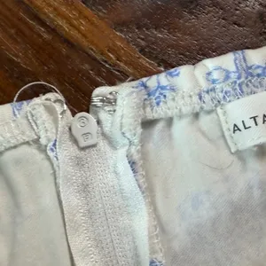 Altar'd State Blue White Toile Mini Dress Tie Strap Ruffle Small 25ER69WZBP thumbnail 8