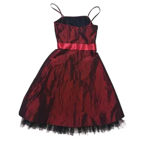 Vintage Satin Bow Tulle Mini Homecoming Dress Size 4 Red Pinup Y2K Whimsigoth thumbnail 3