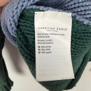 American Eagle Colorblock Easy Crewneck Sweater Cotton‎ Knit Summer Size XS thumbnail 5