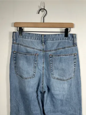 OAT New York Cloud Luxe Denim Wide Leg Jeans Light Wash‎ High Rise Women’s 6/28 thumbnail 5