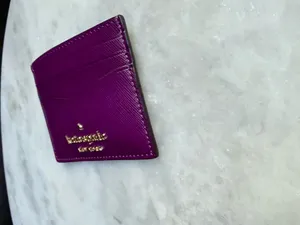 kate spade Purple Saffiano Leather Card Case with Gold Logo purple/violet 💜 thumbnail 5
