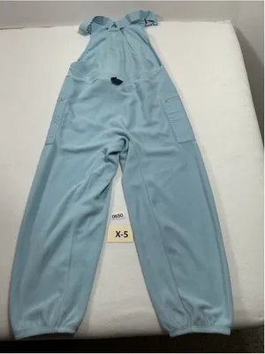 Womans NWT Joy Lab Relaxed Fit Pullon Fleece Overalls Small Blue thumbnail 3