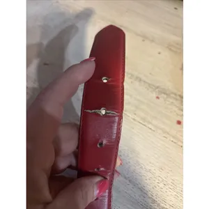 Harve' Benard‎ Red Leather Belt Silver Western Concho Buckle Large 39" Statement thumbnail 11