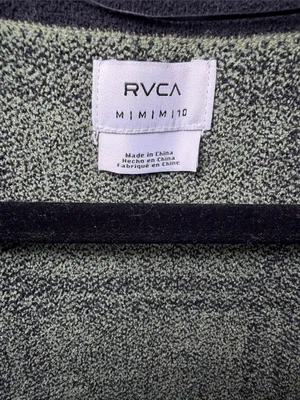 RVCA Green Black Plaid Knit Crop Top Bow Scoop Neck Short Sleeve EUC Size M thumbnail 5