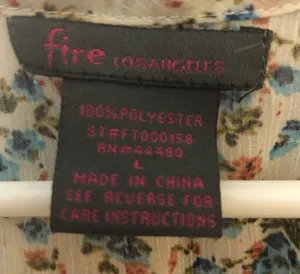 Fire Los Angles Womens Boho Style Top Sz L thumbnail 10
