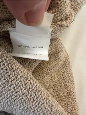 Beige Knit Mini Dress with Side Tie Detail thumbnail 5