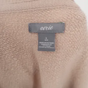 Aerie Sweatshirt Womens Large Brown Cotton Ribbed High Low Hem Raglan Sleeve thumbnail 3